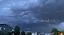Watch As Dark, Ominous Lightning Storm Moves Off The Rocky Mountains in Colorado
