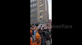 Manchester City Fans Unbothered by Rain in Manchester, UK
