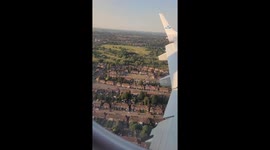 Stunning sunset landing into Birmingham airport on an Embraer from Schipol.