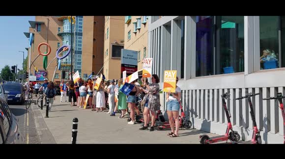 Junior doctors on strike outside Bristol City hospital
