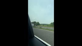 M26 caravan overturned