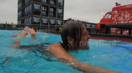 Capetonians encouraged to swim in Radisson Red Hotel's pool to receive sponsored blankets