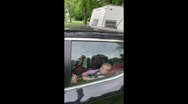 Kid Cries At Water Sprayed On Window Pranks