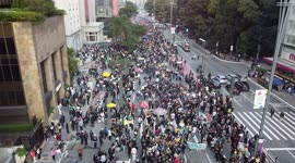 Brazilians march in support of the decriminalization of cannabis - Drone