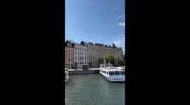 Riding a ferry in Stockholm, Sweden