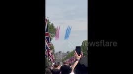 Red Arrows in The Sky Over London, UK During Trooping the Colour Parade