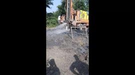 Borewell drill by the farmer on his farm for irrigation of crops