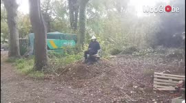 Thrill-seeking boy sits on a van's airbag for fun; gets catapulted through the air