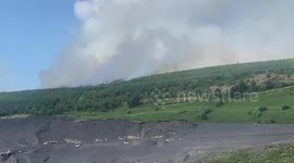 Llanwonno Mountain in the Rhonnda Valleys South Wales is on Fire!