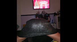 Christmas family fun,sister was recording so I was gonna put out something silly to be recorded.My nephew then repeated the move .