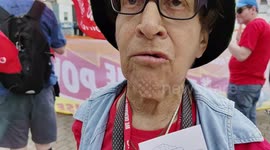 Activist protest for The lounge cafe at the Welford Centre closure caused high energy bills at Business Design Centre, London, UK