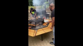 Friends finally use shared BBQ after years of explosive feuds