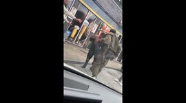Two crackheads fighting outside the local shop because one didn’t buy the other a can of beer