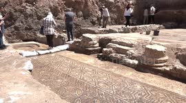 Rare Roman-era mosaic panel resurfaces amid Syrian archaeologists' restoration efforts