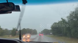 Watch The Dramatic Moment Lightning Strikes a Utility Pole in Texas