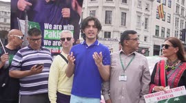 Protest against Pakistan Prime Minster Shehbaz Sharif in London