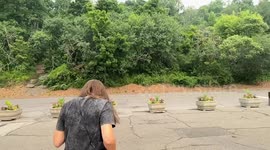 Smog / forest fire smoke over Montreal, as seen from Upper Westmount Lookout