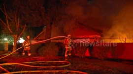 Two senior community homes destroyed by early morning fire in Riverside, California
