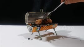 This video shows how to make the mini BBQ yourself with fanta can