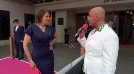 At the Tric Awards in London Julia Hartley Brewer talks about having to wear the same underwire for 3 days due to a mishap