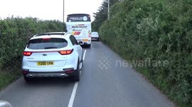A short video of another blocked road in Cornwall, this time just outside Tintagel, i must remind you this is a main road.