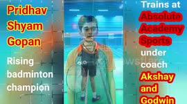 Grade 9 student Pridhav Gopan, rising badminton champion, Qatar is a multi talented child plays chess, taekwondo, swimming and a good musician too, listen to his sporting journey so far, as he trains at Absolute Academy Sports under coaches Akshay (India)