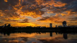 Fire Clouds at Sunset in Nanning, Guangxi, China