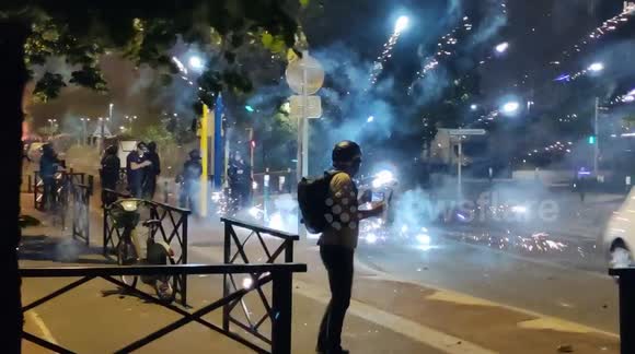 Heavy clashes between police and protesters in Paris suburb of Nanterre