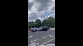 BMW and white van in shocking, road rage ramming battle as cops launch investigation PART 1/2