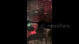 Protesting crowds following teenager murder by policemen in Paris, France