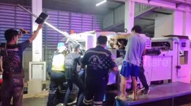Worker with head jammed in paper-cutting machine rescued at factory in Thailand