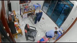 Startling workshop blast caught on camera!