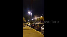 Massive Fireworks During Protest Over Police Shooting Of Teenager in Roubaix, France