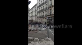 Rioters Breach Barricades in Graslin District Amid Ongoing Unrest in Nantes, France