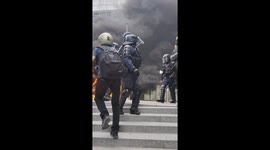 Many cars are set on fire in Nanterre (France), during clashes between police and demonstrators.