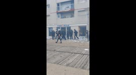 Clashes between police and demonstrators in Nanterre. The square is drowned in tear gas. We hear shots of LBDs, fireworks and grenades.