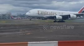 World's largest airliner Emirates A380 makes a return at Birmingham Airport
