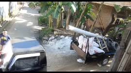 Truck front detaches from vehicle and takes startling solo stroll