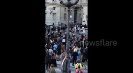 Police Take Some Protesters Away From a Square During Protest Following Police Shooting in Paris, France