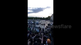 More People Are Coming to Le Parc des Tuileries to protest following police shooting in Paris, France