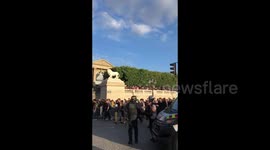 La Place de La Concorde Is Filled with Protesters in Paris, France