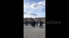 Police Begin Clearing La Place de La Concorde in Paris, France