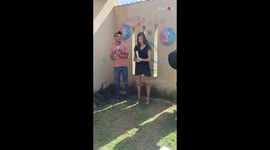 Eager parents-to-be find out the gender of their forthcoming bundle of joy