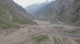 A glimpse of scenic highway in China's Xinjiang