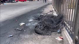Destroyed rubbles are seen during an ongoing Israeli military operation in the West Bank city of Jenin