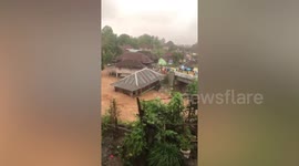 House washed away killing one person inside during monsoon storm in Indonesia