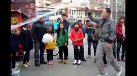 Man dances to dubstep while trying to sell marshmallows