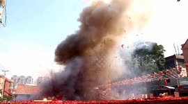 Man sets off a LOT of fire crackers all in one go