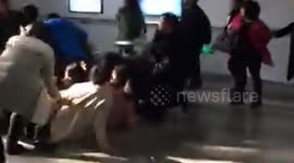 Escalator suddenly changes direction causing dangerous pile-up