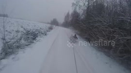 Man taken for rocky ride in bathtub towed through snow